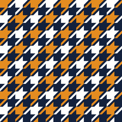 Seamless houndstooth pattern background with yellow black white and brown. Vintage houndstooth texture for textile and fashion industry. Classic pattern for fashion print.