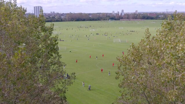 Football Matches at Hackney Marshes in London