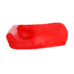 Red grunge watercolor stroke isolated on white
