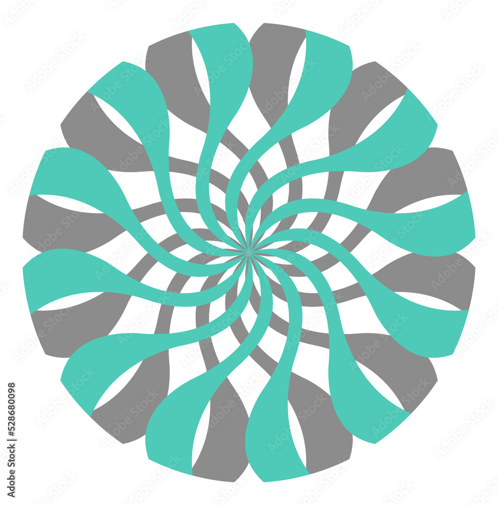 Poster circular twisted pattern logo. round interweaving shapes