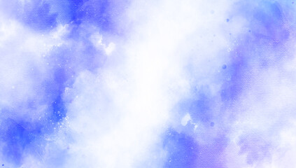 Abstract watercolor background with powder spashes. Brushed watercolour aquarelle stroke color spot blotch watercolors vector illustration. Dark Blue Colorful Watercolor Texture on White Background.