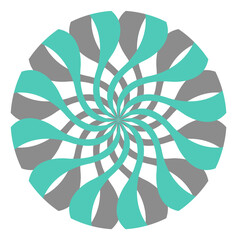 Circular twisted pattern logo. Round interweaving shapes