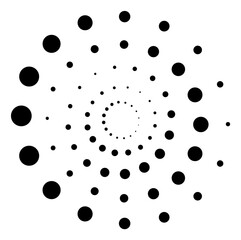 Dotted circles. Spiral dot shape. Motion illusion