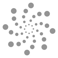Dotted swirl. Hypnotic dot helix. Loop symbol