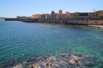 mediterranean coast at syracusa in sicily (italy)