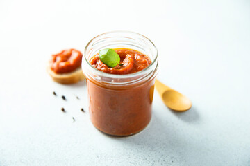 Homemade tomato and roasted pepper sauce