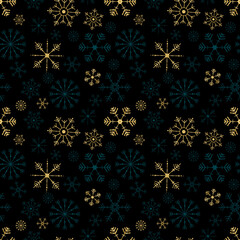 Seamless pattern with snowflakes. Christmas print, flat vector illustration.