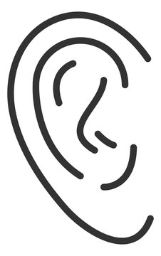 recommend clip art: Ear line icon. Hearing symbol. Audible logo