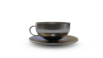 Mug and saucer on a white background. Tea or coffee