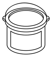 Paint bucket icon. Closed plastic or metal container