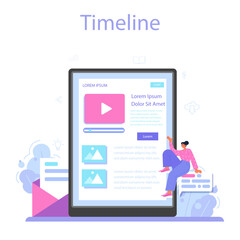 Content manager online service or platform. Idea of digital strategy