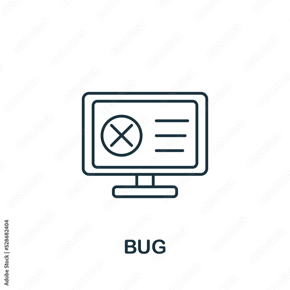 Poster bug icon. monochrome simple web design icon for templates, web design and infographics