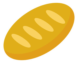 Bread icon. White baguette. Fresh crusty food