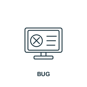 Bug icon. Monochrome simple Web Design icon for templates, web design and infographics