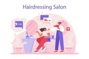 Hairdresser concept. Idea of hair care in salon with professional