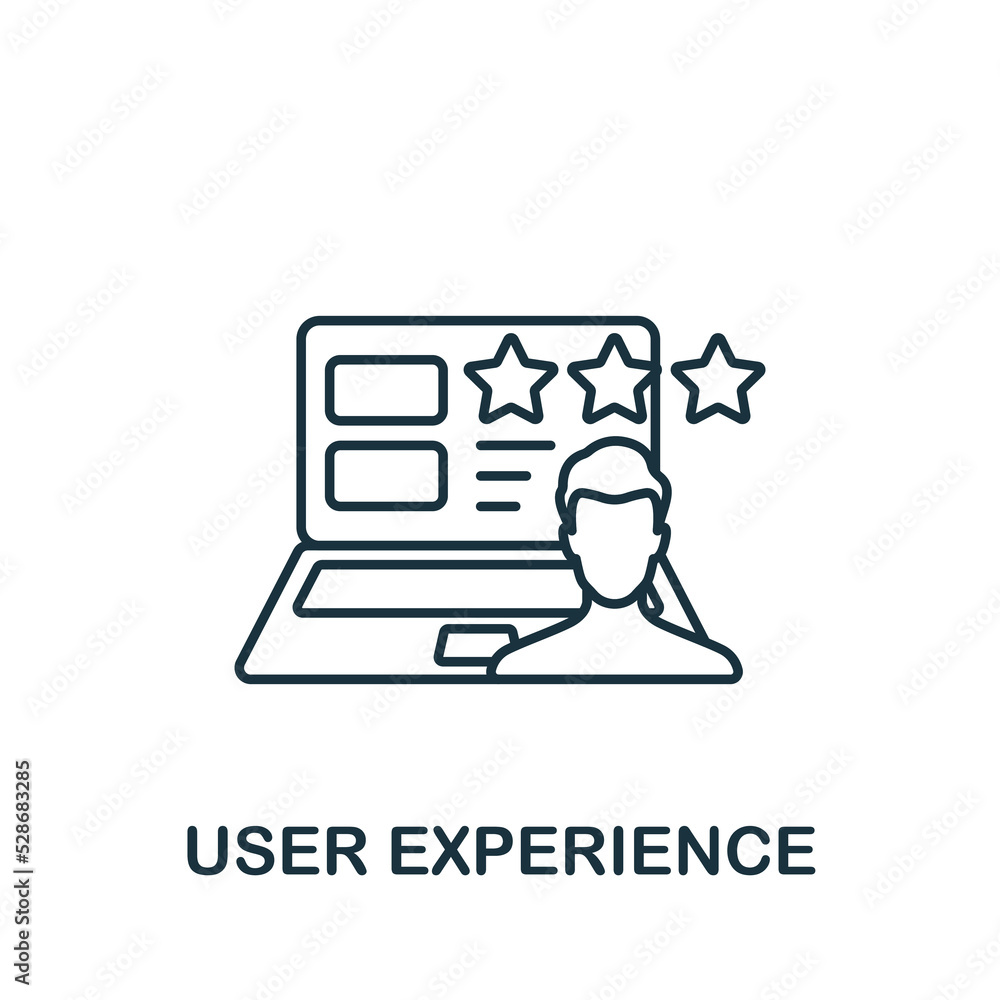 Poster user experience icon. monochrome simple web design icon for templates, web design and infographics