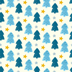 Christmas tree seamless pattern