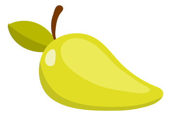Mango icon. Exotic yellow fruit. Summer snack