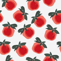 Pattern with pomegranate and leaves