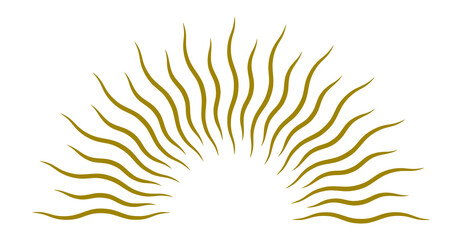 Sunshine light waves. Sunbeam emblem. Vintage badge