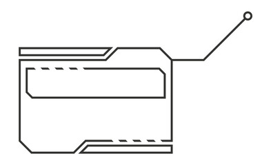 Digital frame panel. HUD callout title. Interface element