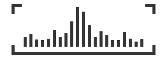 Bar chart dashboard icon. Thin line frame
