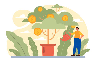 Investment concept Investing strategy, idea of financial support