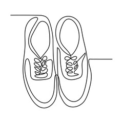 Continuous line drawing of shoes simple design