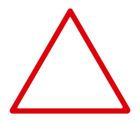 Red triangle sign. Symbol of caution. Attention concept