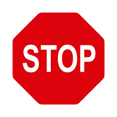 Stop sign. Red warning symbol. Forbidden way