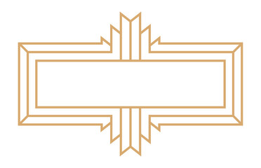 Modern geometric label. Vintage art deco line frame