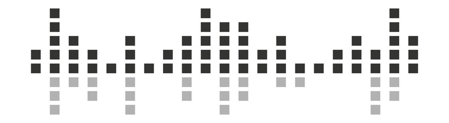 Black sound wave icon. Music beat symbol