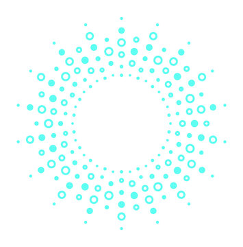 Dotted radial rays. Star light symbol. Sunburst