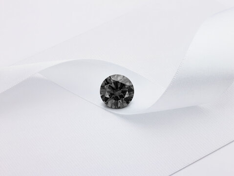 Black Diamond on White Ribbon Background