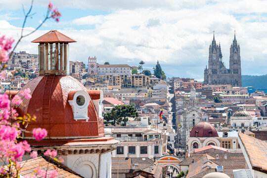 views of quito old town, ecuador