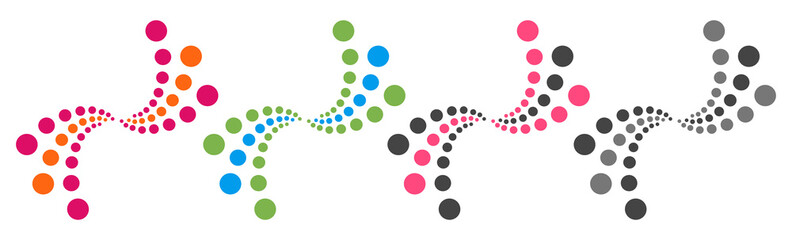 Abstract Dotted Elements Various Colors Set