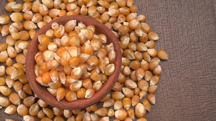 Raw Corn Seeds or Corn kernels are from Maize is a grain, and the kernels are used in cooking as a vegetable or a source of starch.