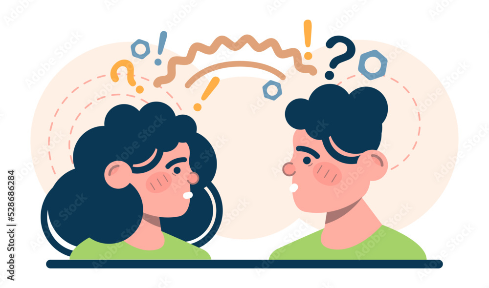 Poster thinking process. character full of thoughts searching for an answer