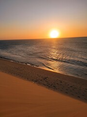 sunset on the beach Jericoacoara-brasil