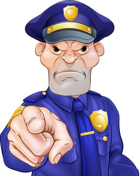 Angry Pointing Police Officer