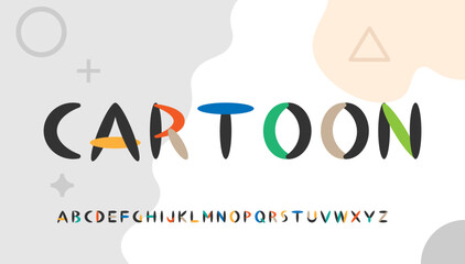 cartoon typography capital alphabet letter logo template