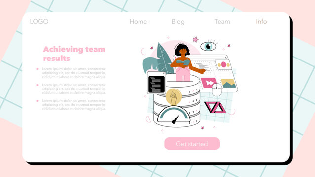 Back end development web banner or landing page. Software development