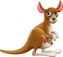 Cartoon Kangaroo Animal Character