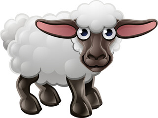 Cartoon Cute Sheep Farm Animal