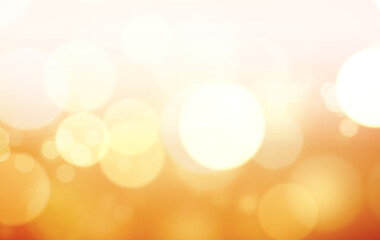 White Bokeh Lights on Gold Gradient Background