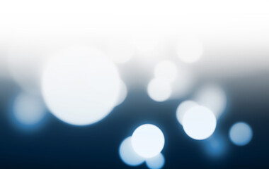 White Bokeh Lights on Dark Blue Gradient Background