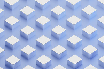 Obraz premium Abstract blockchain illustration, repeating cubes pattern