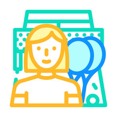 tennis female sport color icon vector. tennis female sport sign. isolated symbol illustration