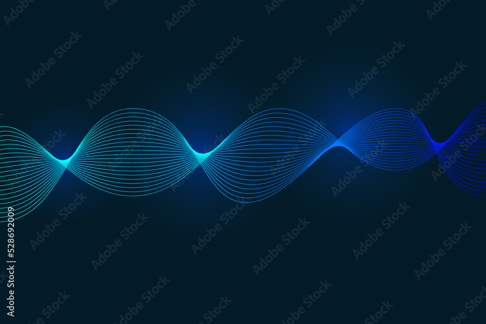Poster blue ray light shape with molecule structure polygonal stripe line network connection science futuri