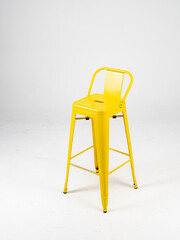 Yellow bar chair on white background